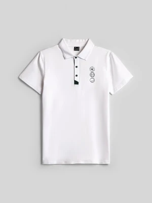 4F Koszulka polo regular męska - biała XXL