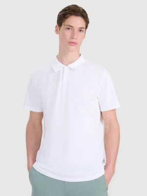 4F Koszulka polo regular męska - biała S