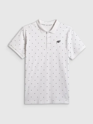 4F Koszulka polo regular męska - biała M