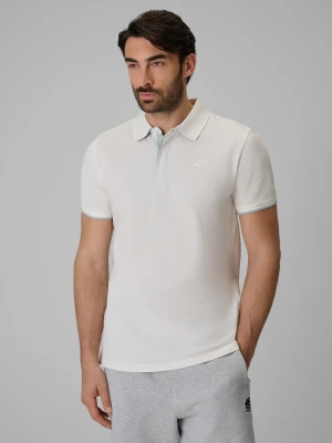 4F Koszulka polo regular męska - biała XL
