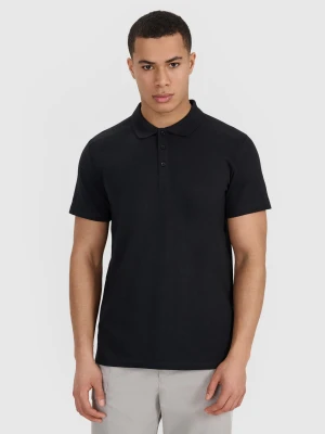 4F Koszulka polo regular męska - czarna S