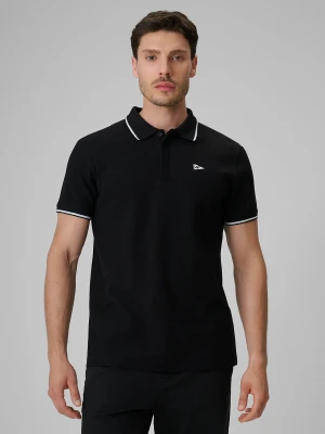 4F Koszulka polo regular męska - czarna XXL