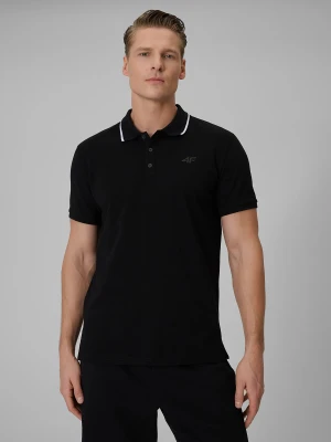 4F Koszulka polo regular męska - czarna L