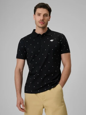 4F Koszulka polo regular męska - czarna XXL