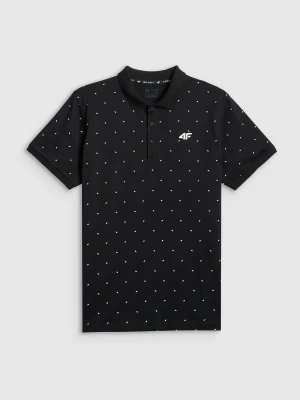 4F Koszulka polo regular męska - czarna L