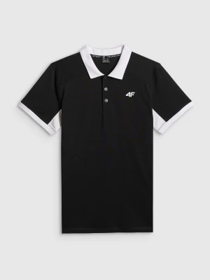 4F Koszulka polo regular męska - czarna 3XL