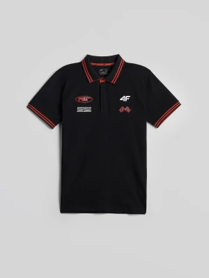 4F Koszulka polo regular męska - czarna XXL