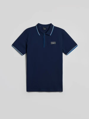 4F Koszulka polo regular męska - granatowa XXL