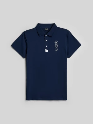 4F Koszulka polo regular męska - granatowa XL
