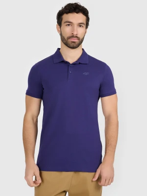4F Koszulka polo regular męska - granatowa S