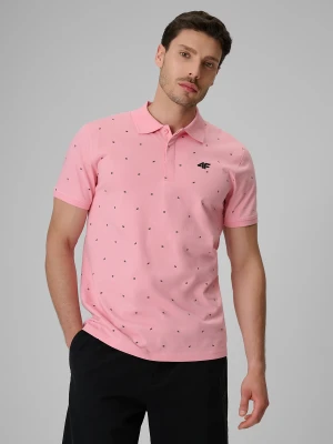 4F Koszulka polo regular męska - różowa M