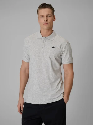 4F Koszulka polo regular męska - szara XXL