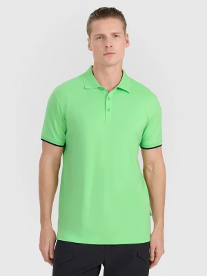 4F Koszulka polo regular męska - zielona M