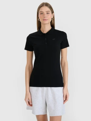4F Koszulka polo slim damska - czarna M