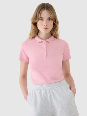 4F Koszulka polo slim damska - różowa XS