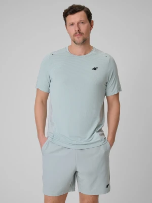 4F Koszulka regular treningowa szybkoschnąca męska - miętowa S