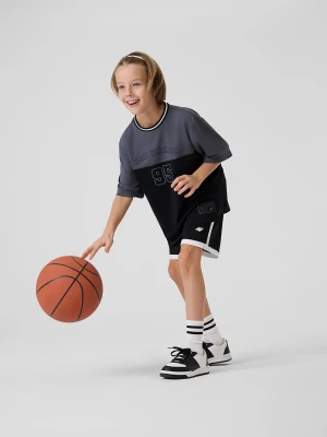 4F Koszulka sportowa szybkoschnąca chłopięca - czarna 146/152 (10-12 lat)