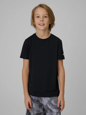 4F Koszulka sportowa szybkoschnąca chłopięca - czarna 146/152 (10-12 lat)