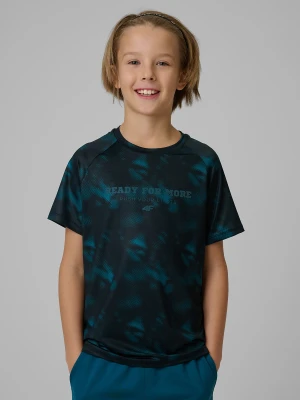 4F Koszulka sportowa szybkoschnąca chłopięca - multikolor 122/128 (6-8 lat)