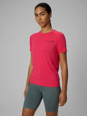 4F Koszulka trekkingowa regular szybkoschnąca damska - różowa L