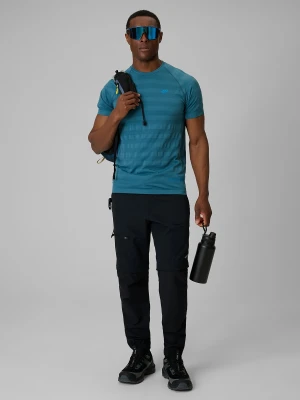 4F Koszulka trekkingowa regular szybkoschnąca męska - granatowa L/XL