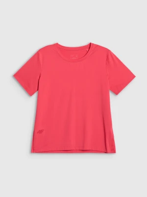 4F Koszulka treningowa loose szybkoschnąca damska - koralowa XS