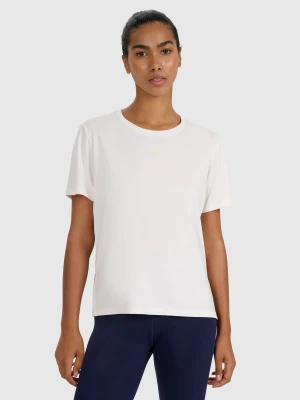 4F Koszulka treningowa regular szybkoschnąca damska - beżowa M