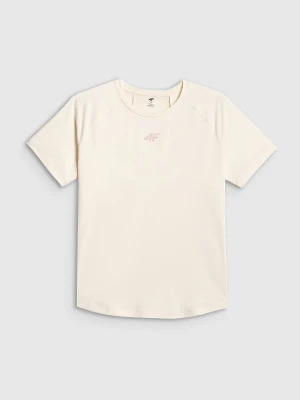 4F Koszulka treningowa regular szybkoschnąca damska - biała S