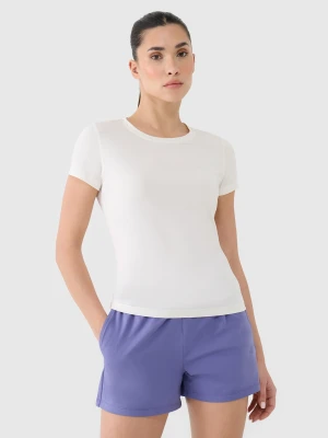 4F Koszulka treningowa regular szybkoschnąca damska - biała S