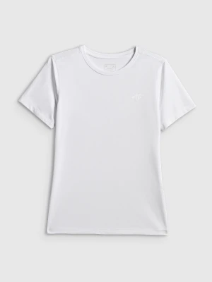 4F Koszulka treningowa regular szybkoschnąca damska - biała XXL