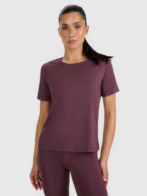 4F Koszulka treningowa regular szybkoschnąca damska - brązowa XL