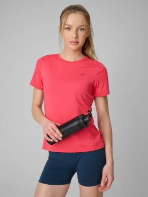 4F Koszulka treningowa regular szybkoschnąca damska - czerwona XL