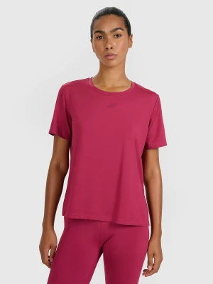 4F Koszulka treningowa regular szybkoschnąca damska - czerwona S