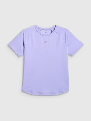 4F Koszulka treningowa regular szybkoschnąca damska - fioletowa L