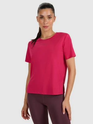 4F Koszulka treningowa regular szybkoschnąca damska - różowa L