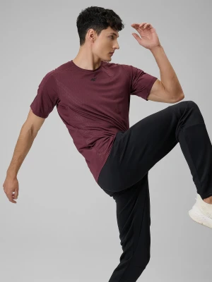 4F Koszulka treningowa regular szybkoschnąca męska - burgundowa XXL