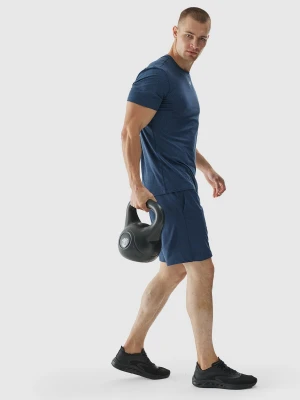 4F Koszulka treningowa regular szybkoschnąca męska - granatowa S