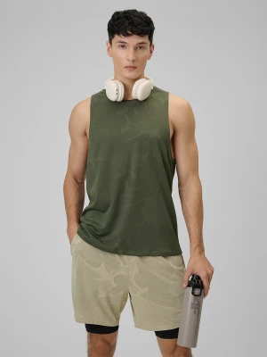 4F Koszulka treningowa regular szybkoschnąca męska - khaki XL