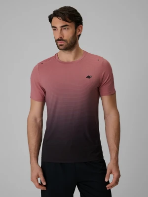 4F Koszulka treningowa regular szybkoschnąca męska - koralowa XL
