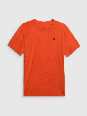 4F Koszulka treningowa regular szybkoschnąca męska - pomarańczowa L