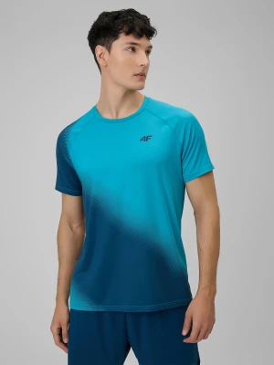 4F Koszulka treningowa regular szybkoschnąca męska - turkusowa XXL