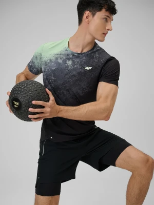 4F Koszulka treningowa regular szybkoschnąca męska - zielona XXL