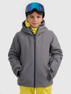 4F Kurtka narciarska membrana 5000 chłopięca - szara 128 (7-8 lat)