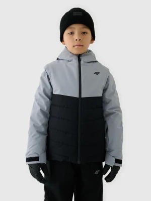 4F Kurtka narciarska membrana 5000 chłopięca - szara 122 (6-7 lat)