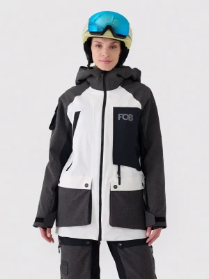 4F Kurtka narciarska w kolorze biało-antracytowym rozmiar: S