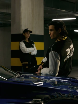 4F Kurtka przejściowa bomberka uniseks 4F x Drift Masters - czarna XL