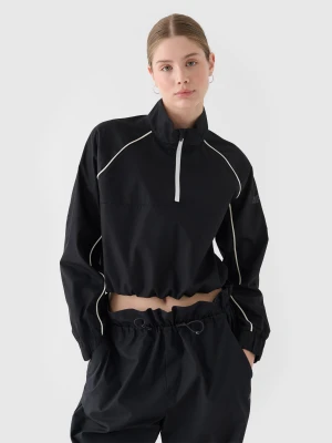 4F Kurtka przejściowa cropped ze stójką damska - czarna S