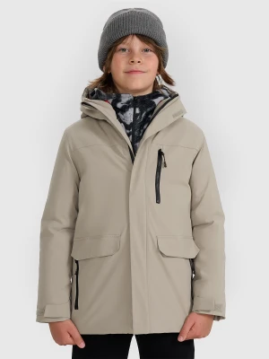 4F Kurtka przejściowa membrana 5000 chłopięca - beżowa 146 (10-11 lat)