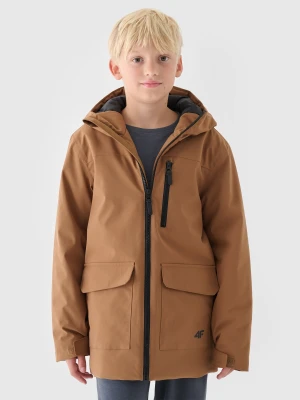 4F Kurtka przejściowa membrana 5000 chłopięca - brązowa 128 (7-8 lat)
