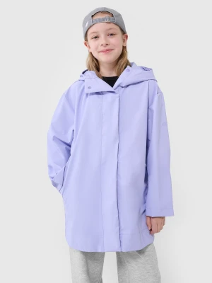 4F Kurtka przejściowa przeciwdeszczowa z gumową powłoką dziecięca - fioletowa 128 (7-8 lat)